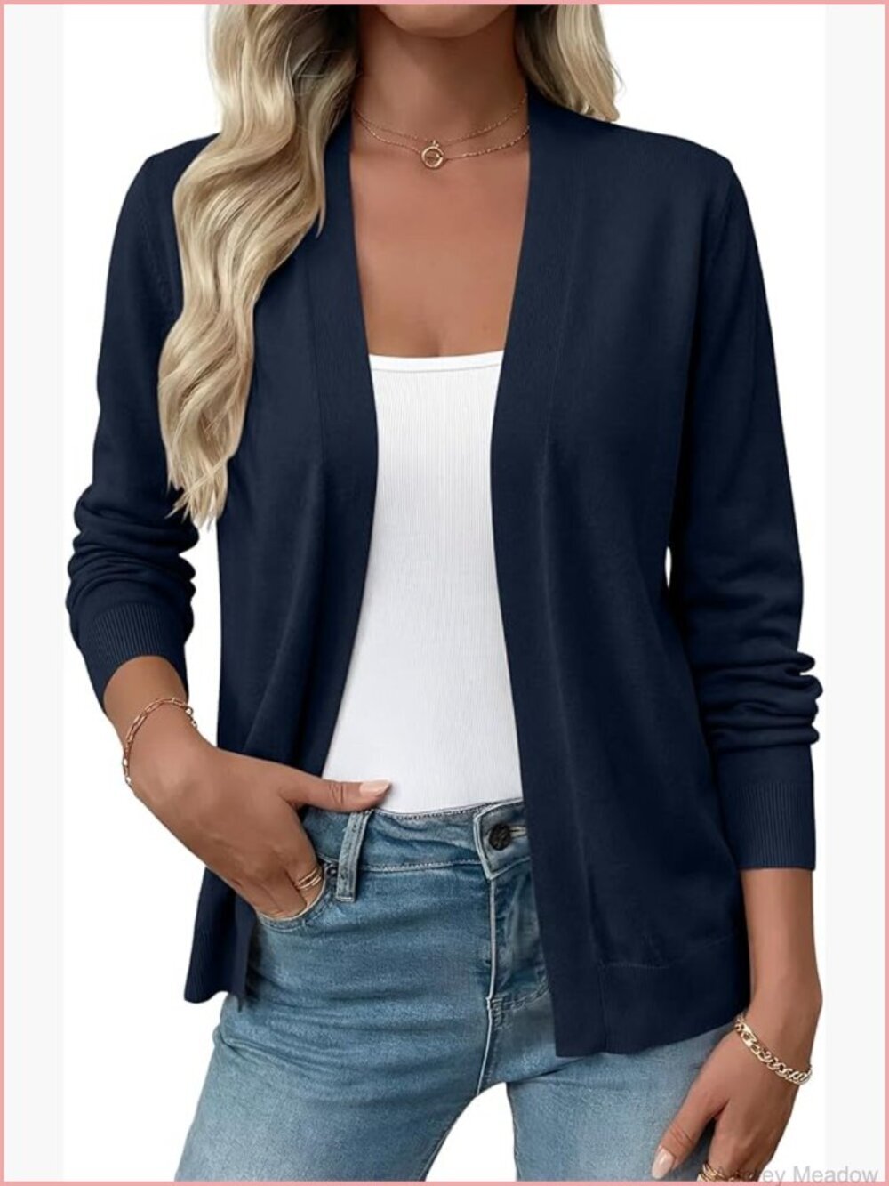 Lightweight Open Front Cardigan Sweater Long Sleeve Duster with Pockets